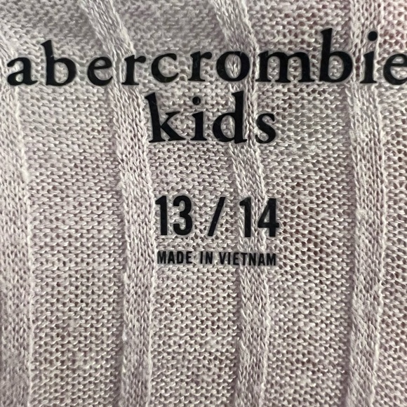 Abercrombie & Fitch Kids Long Sleeve Shirt Girls Lace Purple Lavender Ribbed - Picture 3 of 3